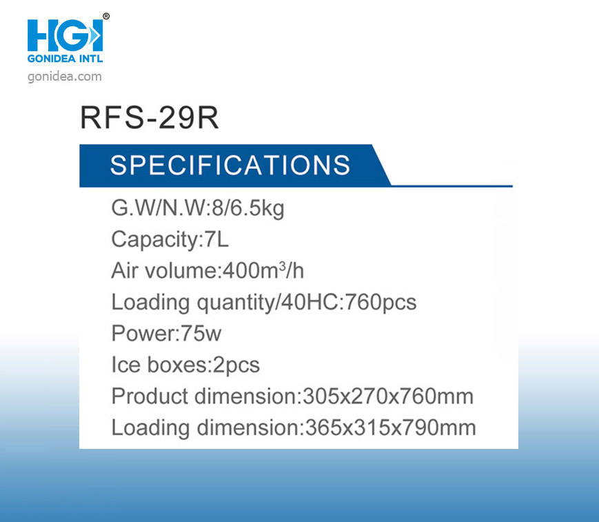 Free Standing Evaporative Air Cooler Fan with Ice Box with Remote Rfs-29r
