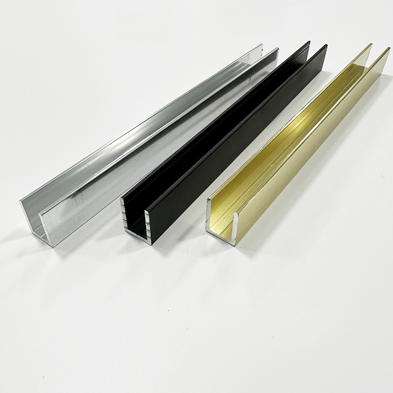 Brite Gold Anodized 3/8" Fixed Panel Shower Door Deep U-Channel - 95"