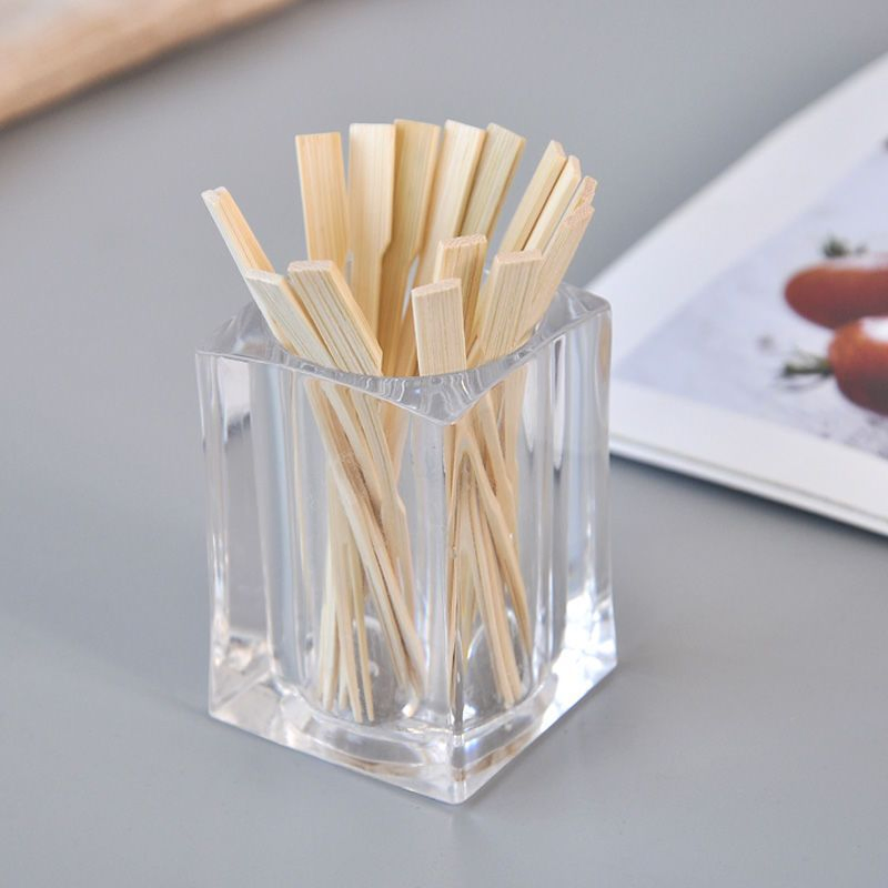 Factory Wholesale Disposable Fruit Prick Two Teeth Bamboo Fruit Fork Pastry Confectionery Bamboo Fork Stick