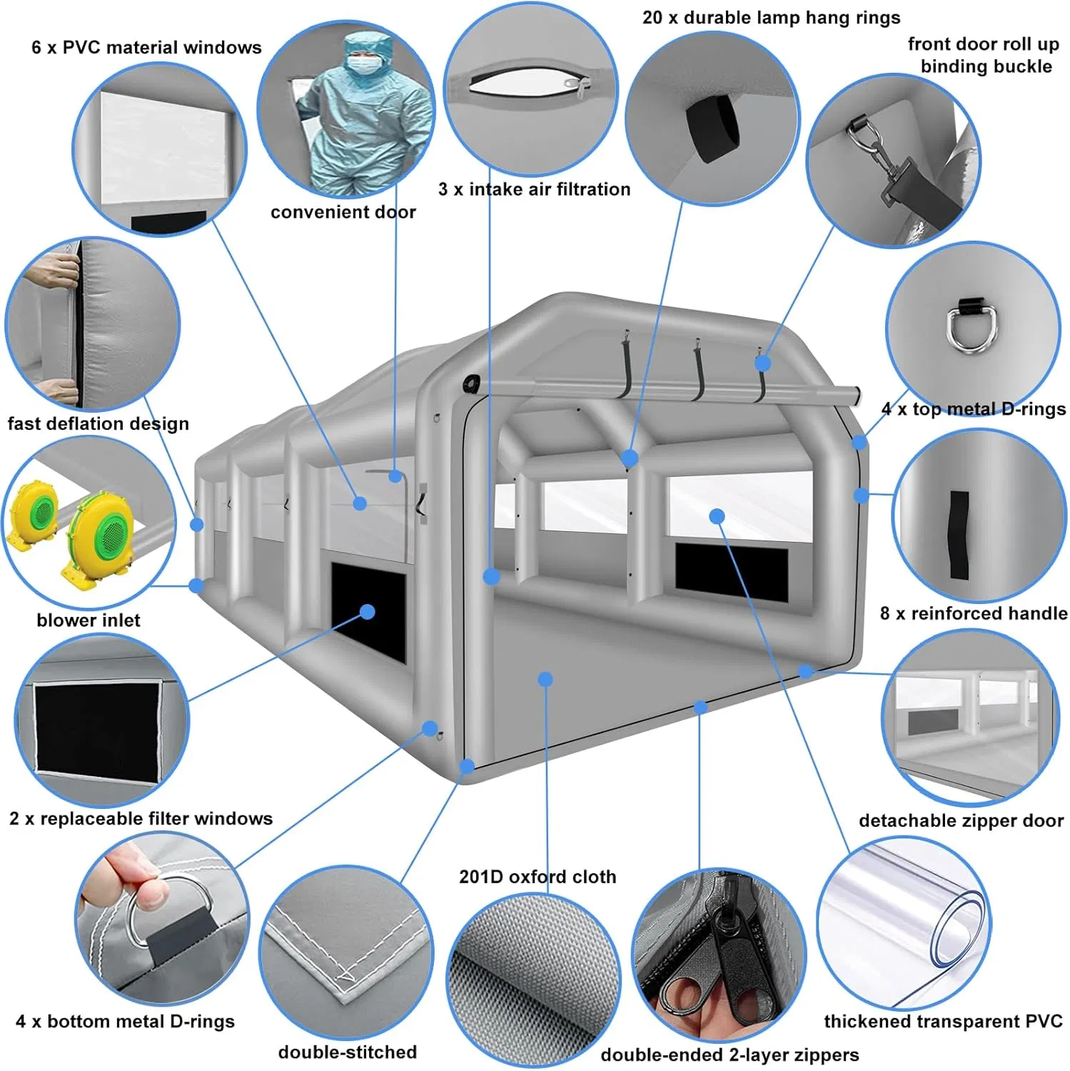 High Quality Portable Inflatable Car Garage Tent Durable Inflatable Car Covers Tent Inflatable Carport Garage for Outdoor Use