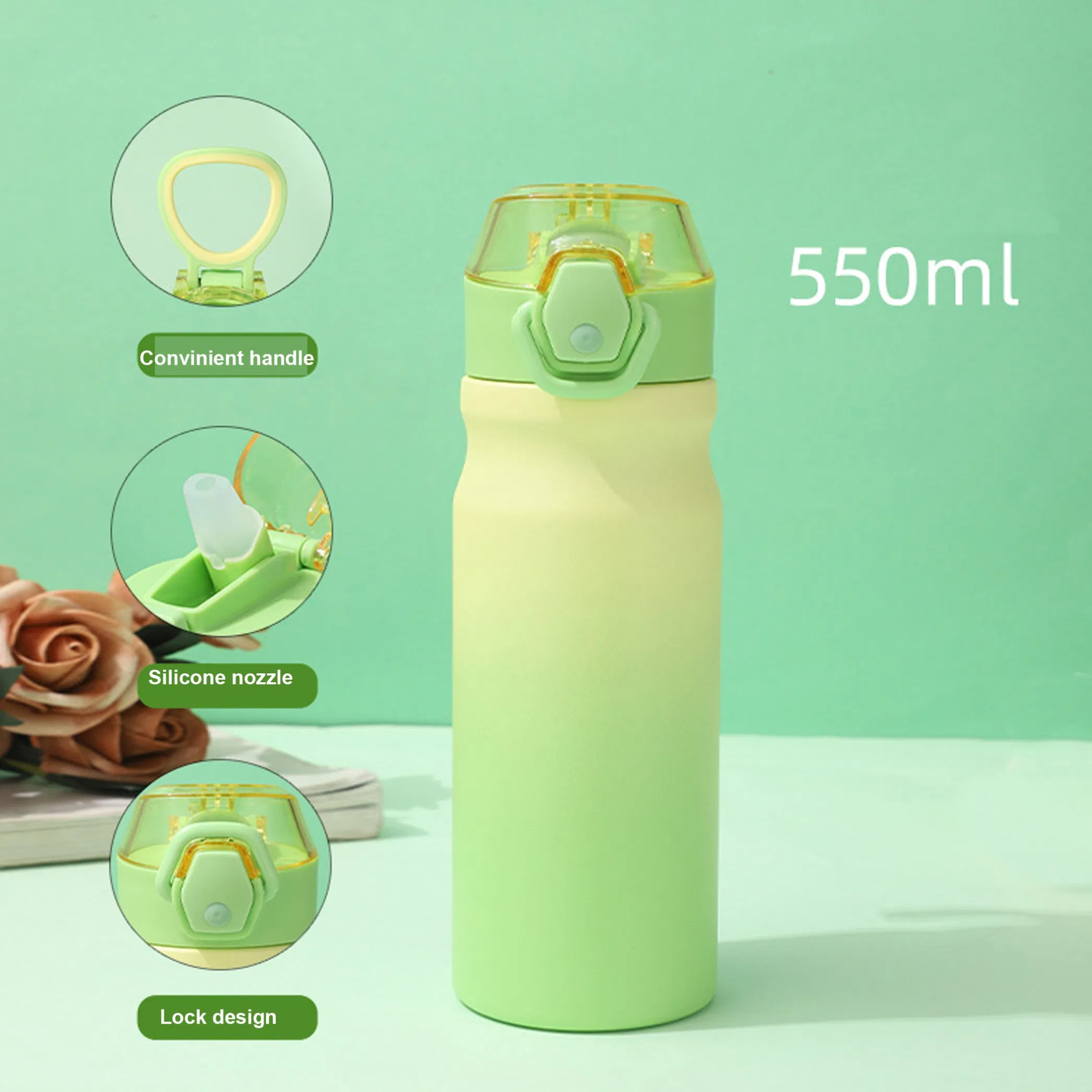 New Large Capacity Gradient Color Double Wall Stainless Steel Vacuum Flask