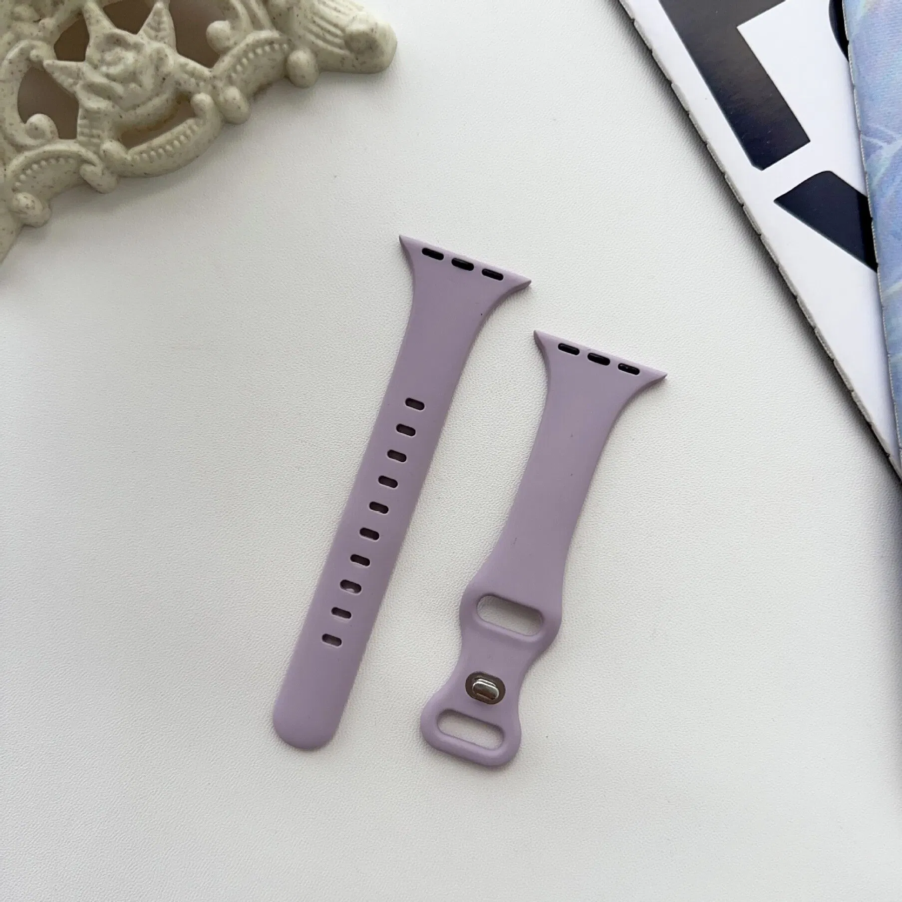 Multiple Colors Soft Silicone Butterfly Tail Sport Smart Watch Band Compatible for Apple Watch Series 01\9\8\7\6\5\4