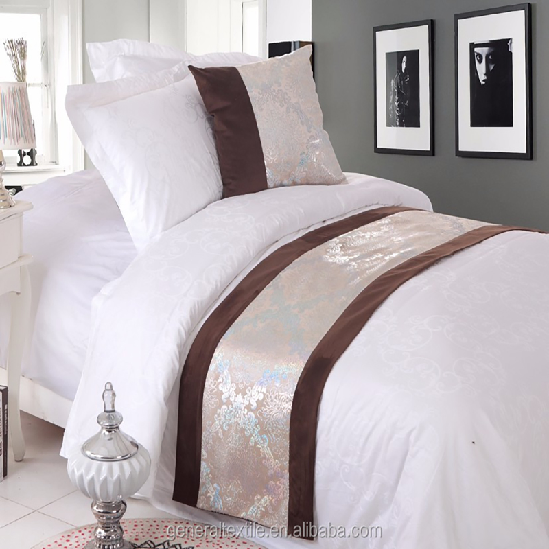 100% Polyester Linen Hotel Printed Bed Runner/ Bed Flag/Bed Throw