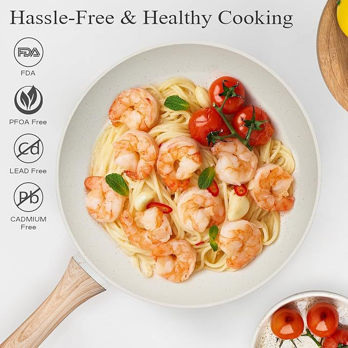 Ds-2952A Pots and Pans Set Nonstick Ceramic Cookware Sets Healthy Non Stick Induction Cookware Kitchen Granite Cooking Set Frying Pan