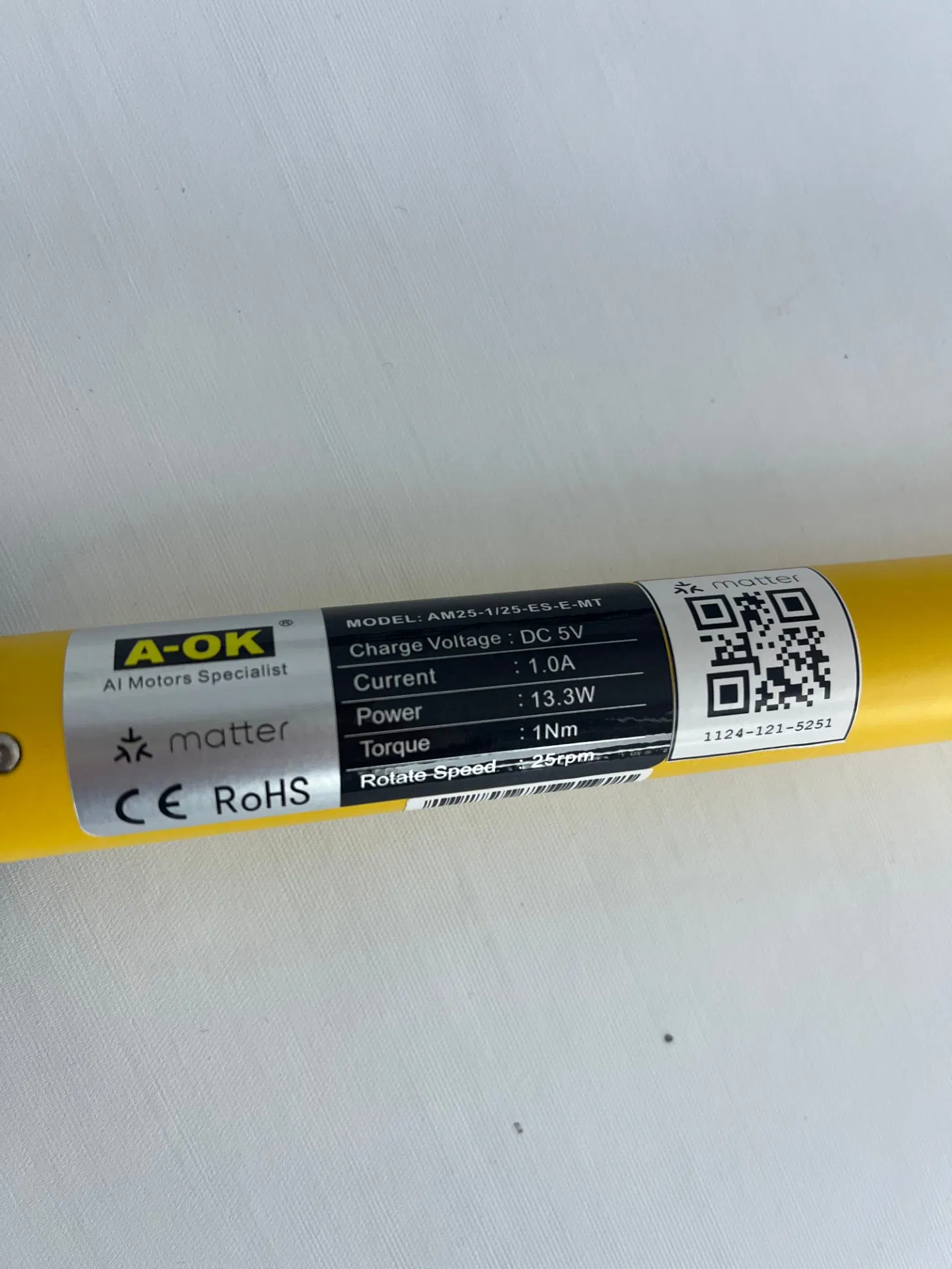 Aok Smart Alexa-Enabled with Wireless Lithium Battery Featuring 1.2nm 25mm Metal Tubular Motor