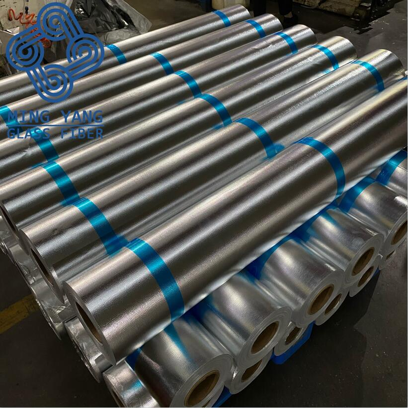 Adhesive Surface of High Quality Alu Foil Coated Fiberglass Fabric Tape Raw Material