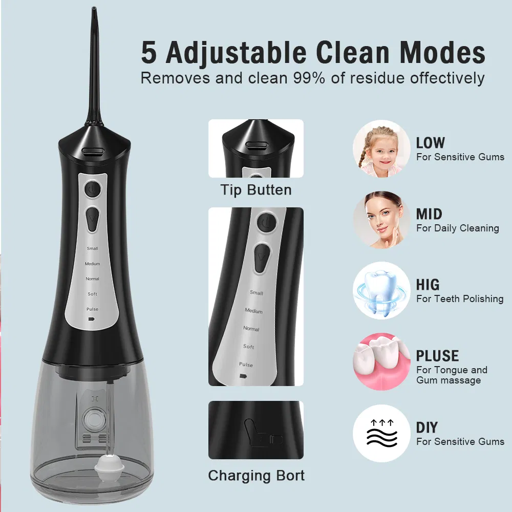 Portable Dental Irrigator Oral Cleaner Rechargeable Teeth Cleaning