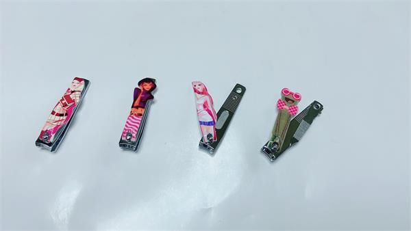 Japanese Doll Nail Clipper Cutters with Girl Pattern Coating, File and Keychain