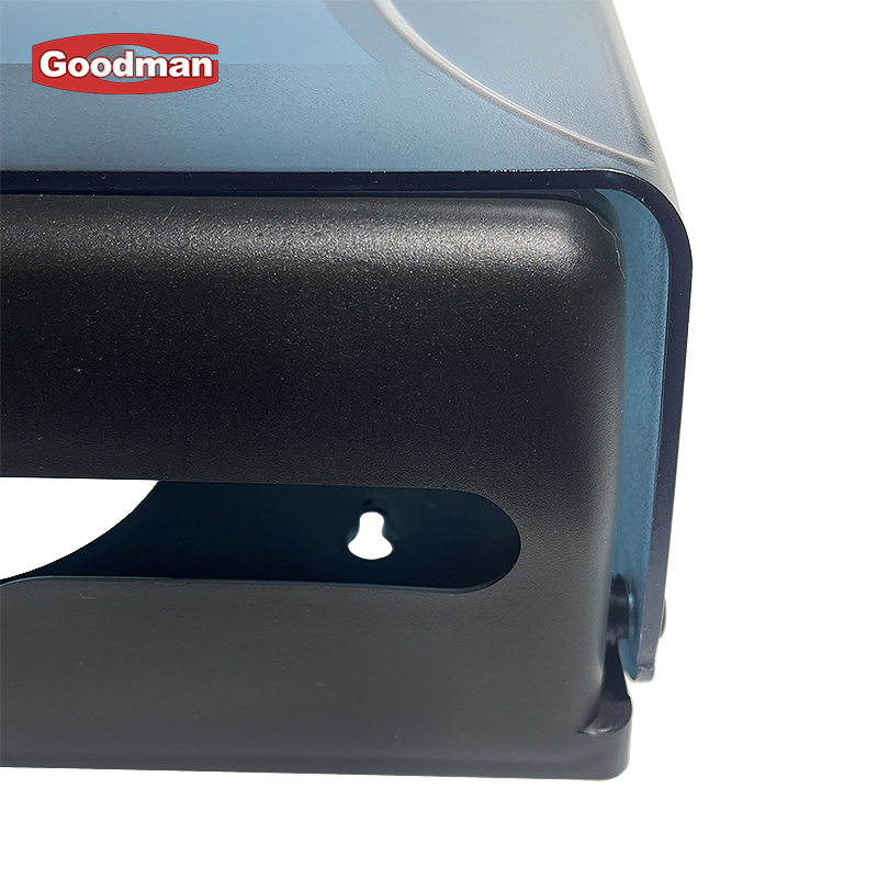 Custom Simple Black Napkin Holder Tissue Storage Box for Public Toilet Restroom Hotel Plastic Wall Mounted Tissue Boxes