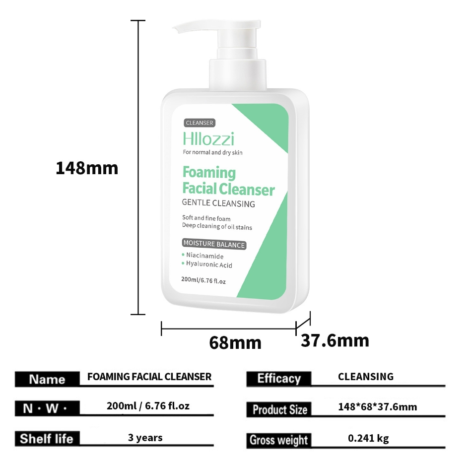 Organic Natural Best Lightening Glowing Face Wash Niacinamide Brightening Skin Hydrating Whitening Facial Cleanser Plumping Skin Facial Foam for Sensitive Skin