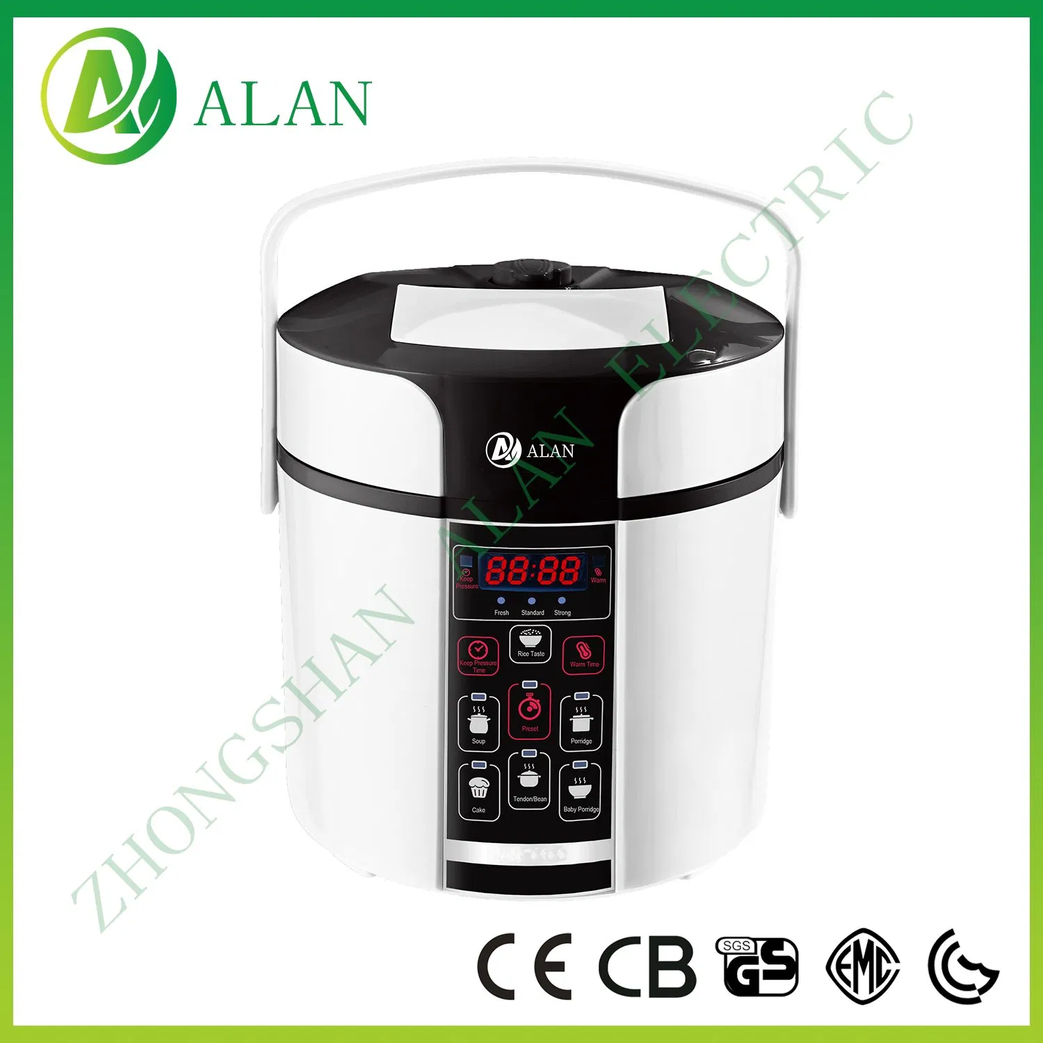Stainless Steel Housing Mechanical Electric Pressure Cooker with Handle and Knob Control