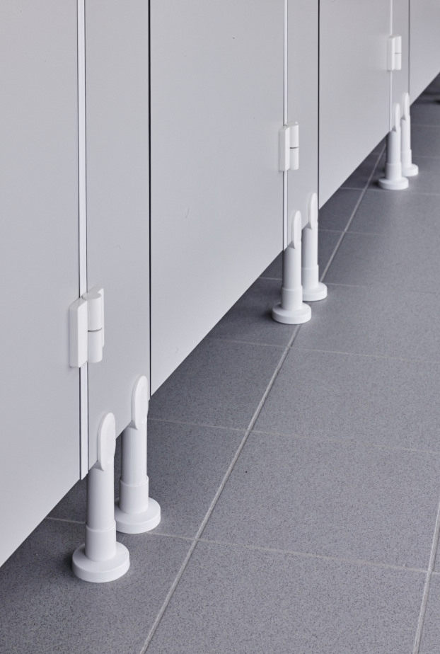 Debo New White Color Nylon Toilet Partition Hareware Compact Laminate Cubicles