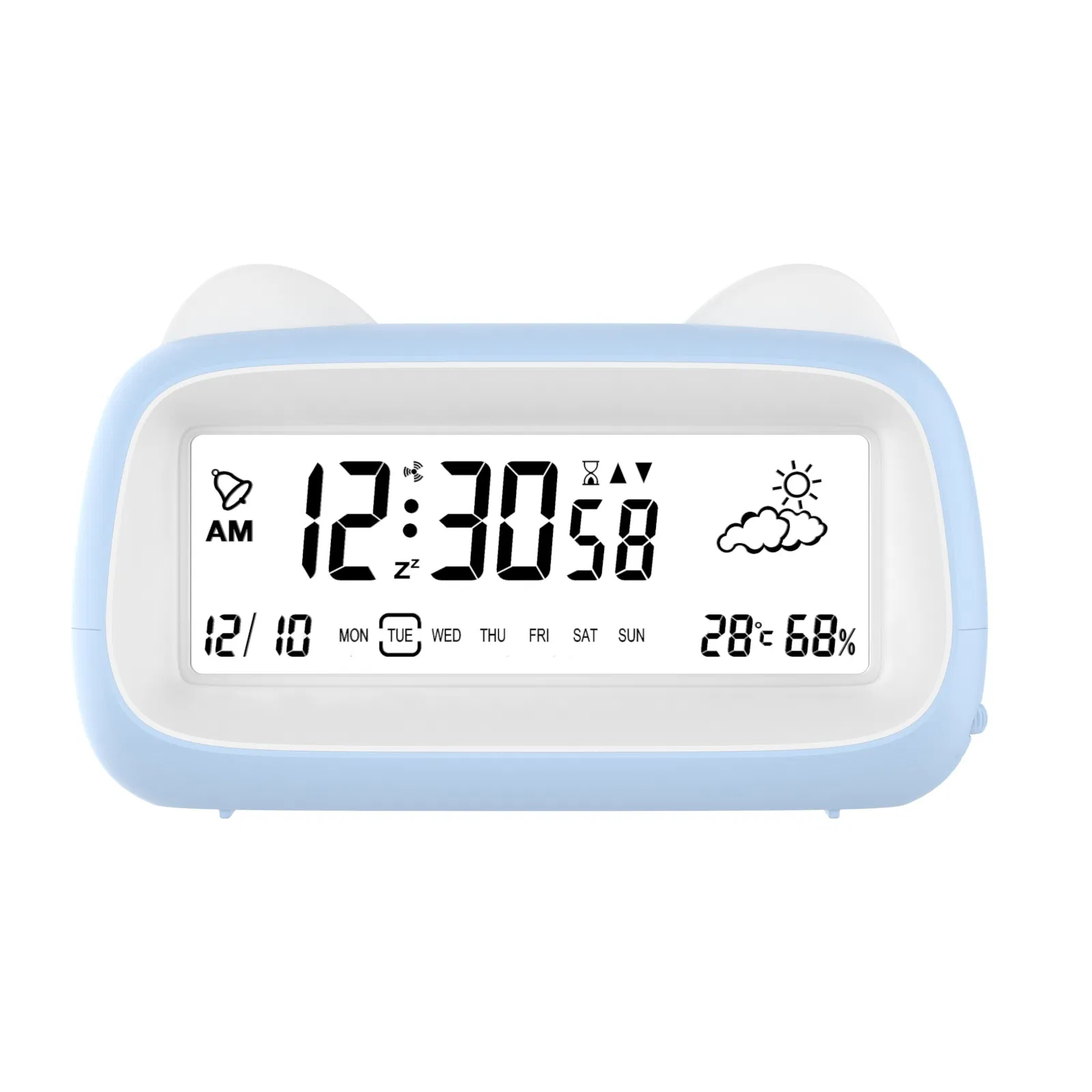 Cute Digital Table Clock Backlight High Accuracy Alarm Clock for Kids with Electronic LCD Display