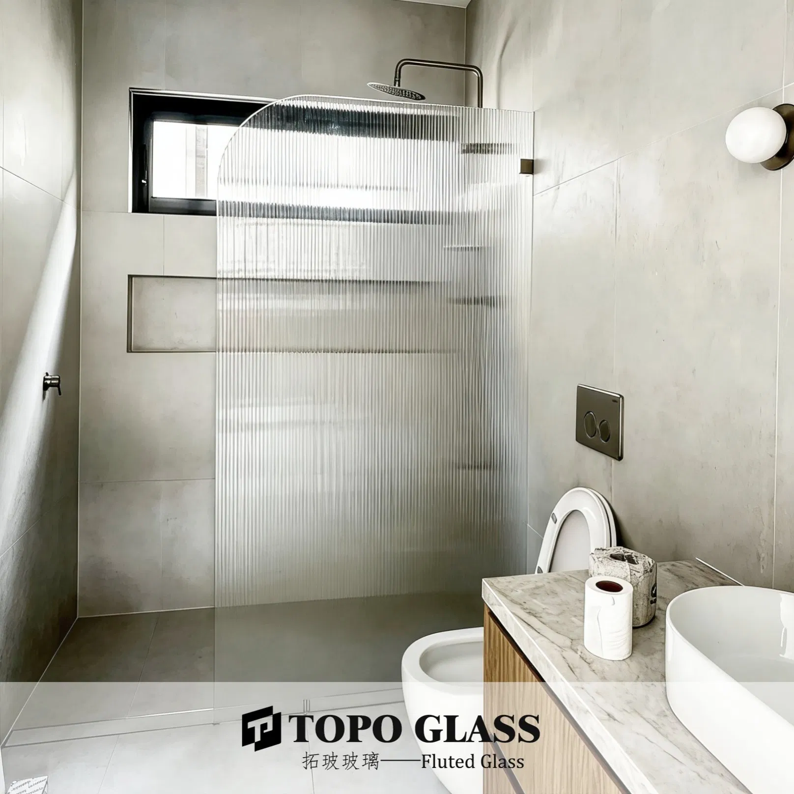 Custom Fluted Glass Panel Tempered Reeded Decorative Architectural Glass