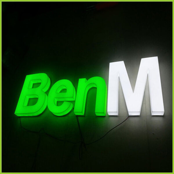 Custom Glowing Acrylic Wall Letters Sign Backlit Channel Letter Sign