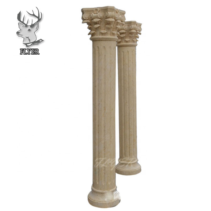 High Quality Luxury Home Decorative Stone Building Material White Marble Stone Column with Pedastals