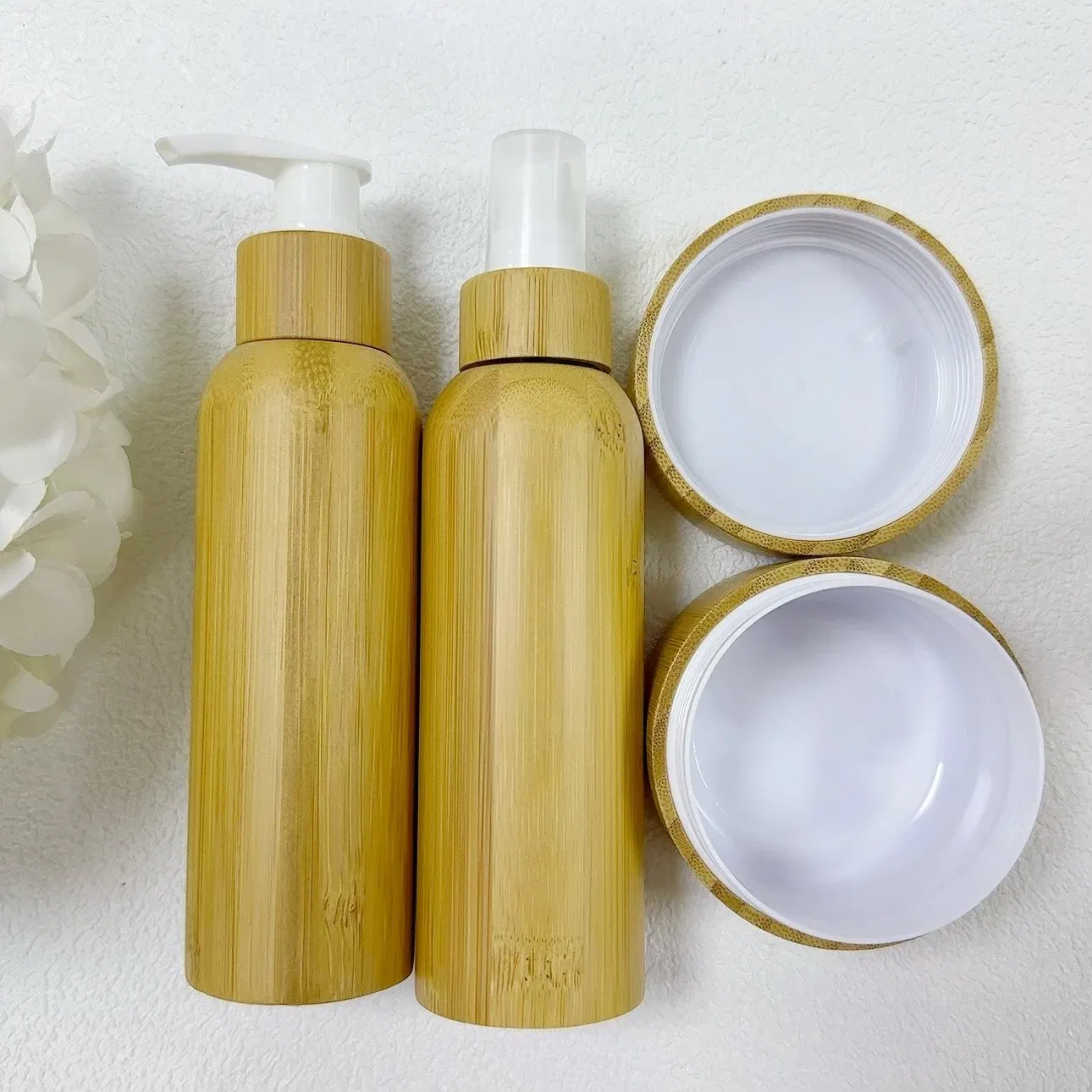 Bamboo Spray Bottle Support Logo Customized 5-150ml Cosmetic Perfume Lotion Bottle
