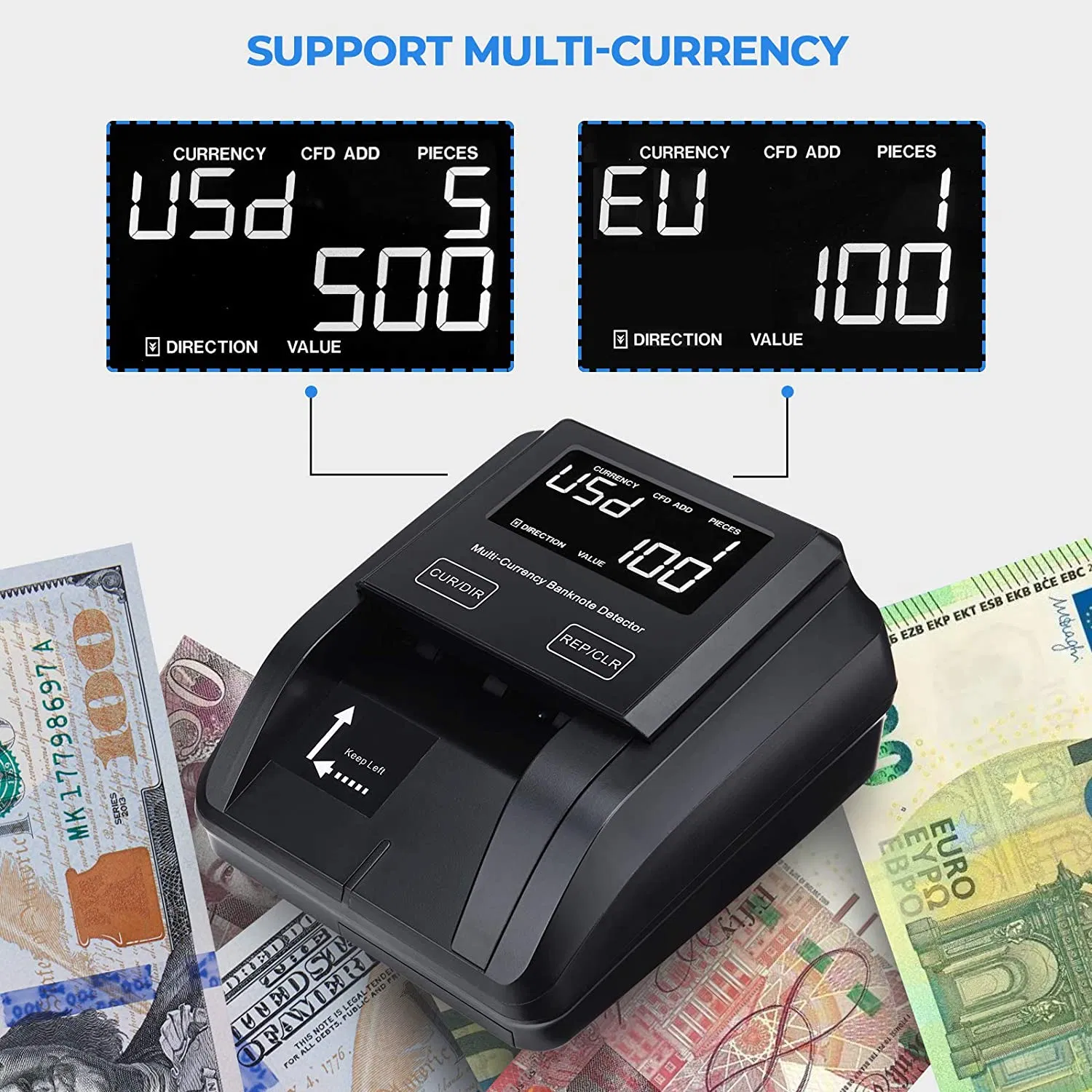 Counterfeit Detector Money Bill Counter Financial Equipment Banknote Counter Money Counting Machine Cash Counting Machine Checking Fake Money