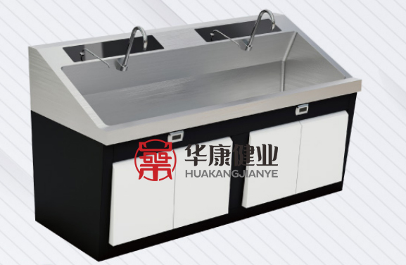High Quality 304 Stainless Steel Knee Control Panel Scrub Hospital Sink with Mirror
