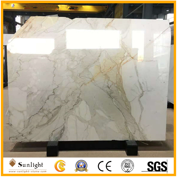 Popular Color Calacatta Oro Marble Slabs for Vanity Tops, Island Countertops