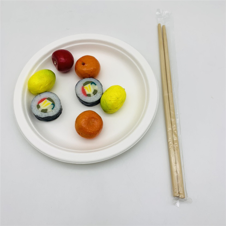 Disposable Bagasse Plates with Chopstick for Restaurant