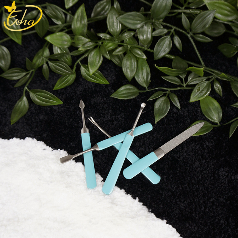 5PCS Nail Art Supplies Cuticle Pusher Kit Skin Callus Remover Manicure and Pedicure Care Products Tool Set