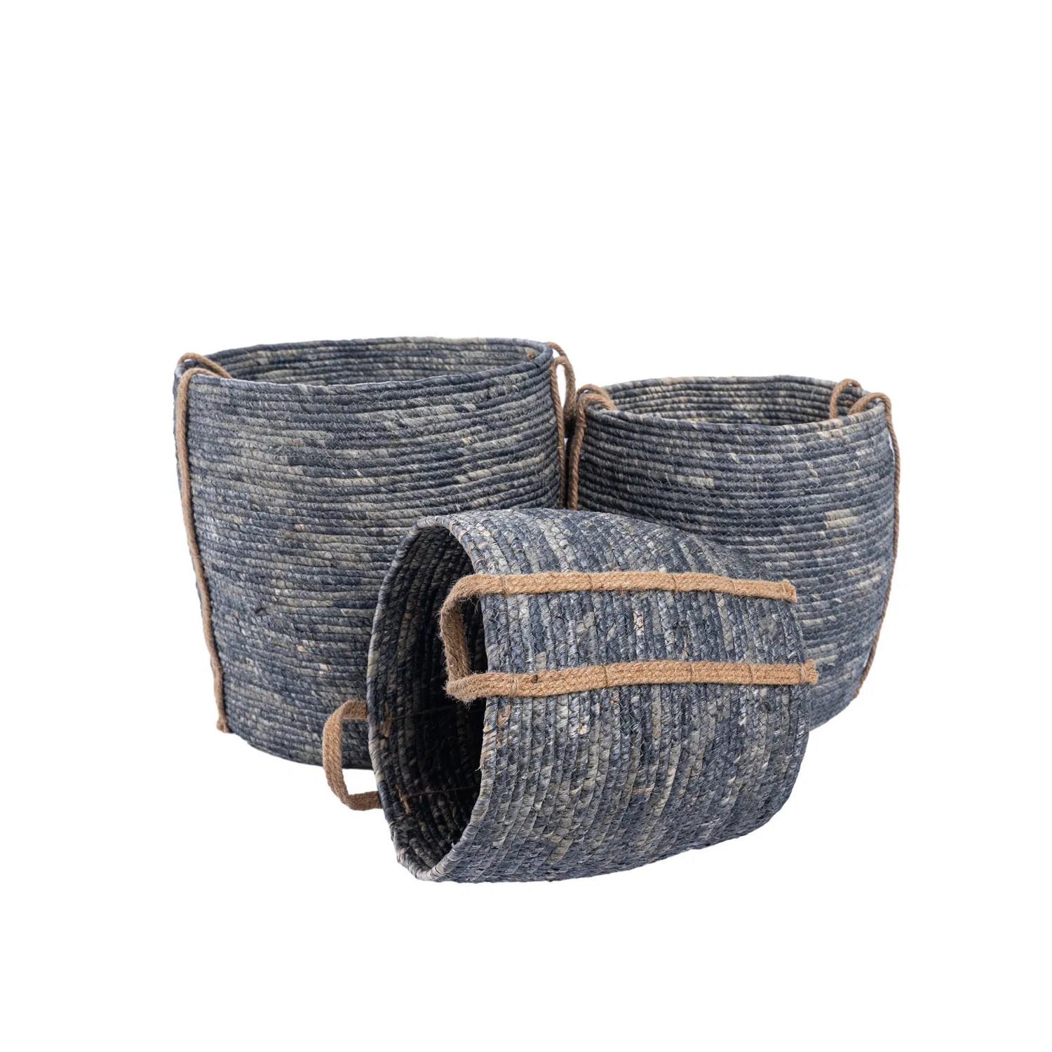 Corn Skin Baskets with Handle Baby Nursery Baskets for Clothes Toy