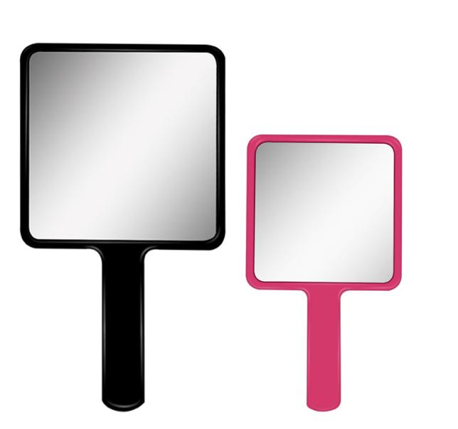 Custom Logo Square ABS Plastic Single Sided Hand Held Makeup Mirror