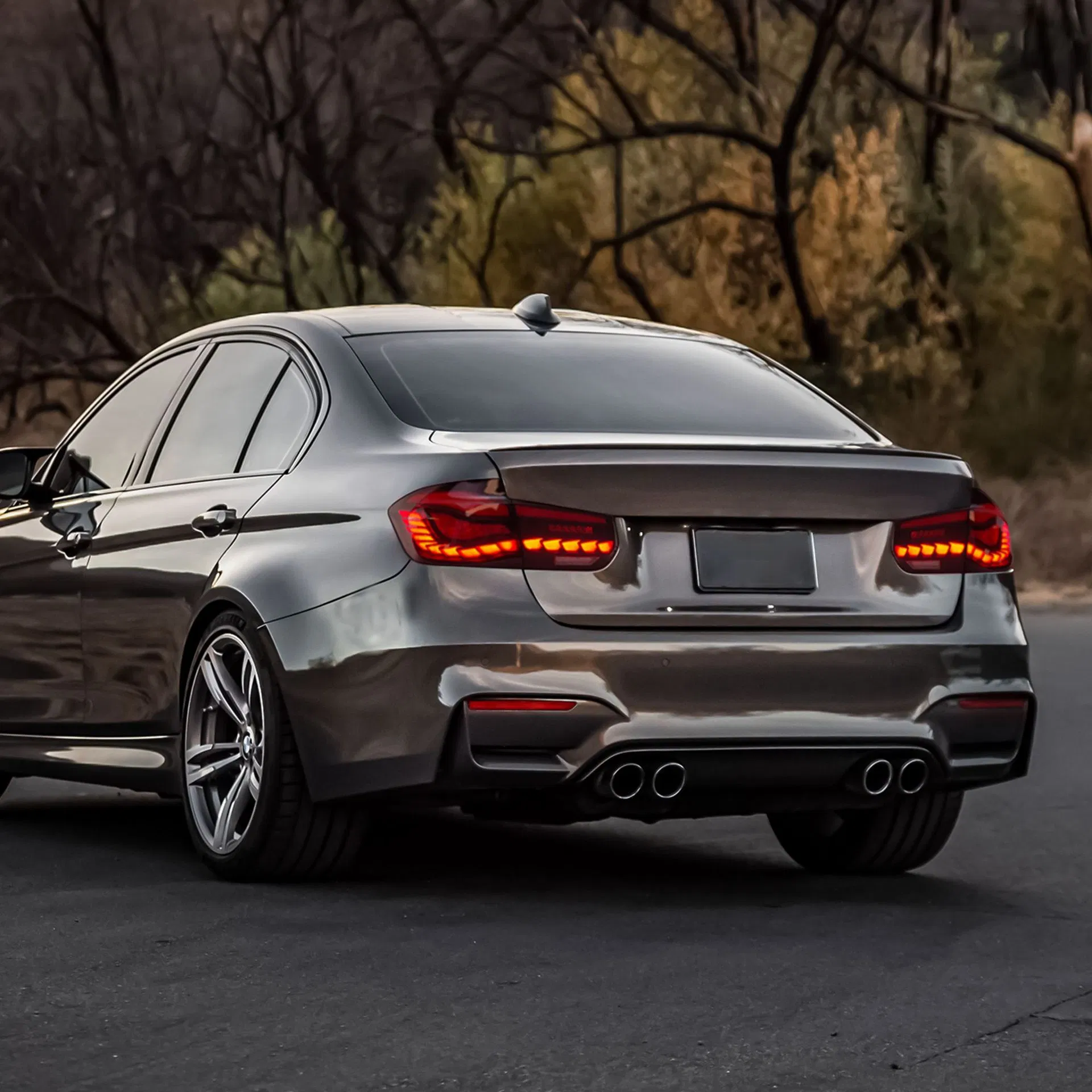 Светодиодная фара задняя для BMW 3 серии F30/F35 (2012-2019) с эффектом «чешуя дракона» и динамическими поворотниками