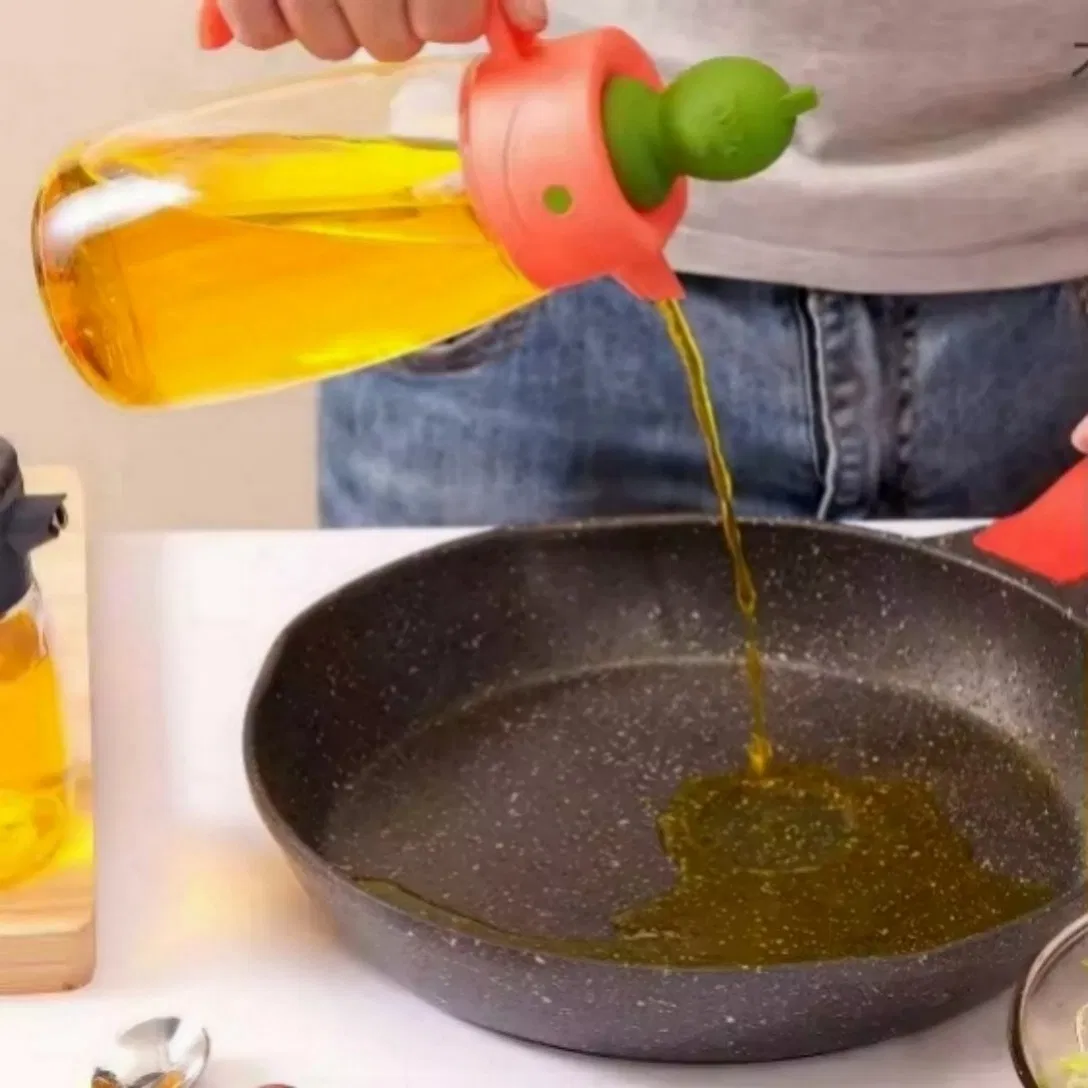 Oil Bottle with Brush Cap for Applying Oil to Grill Grates Preventing Sticking