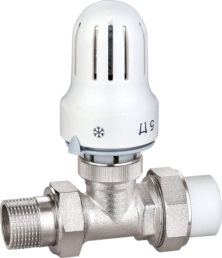 Brass Thermostatic Mixing Valve 15 mm Sensitive Temperature Pipe Basin Thermostatic Mixing Valve for Bathroom Washroom Kitchen Wash 1/2"