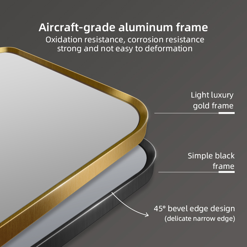 Luxury Home Hotel Decoration Aluminum Alloy Frame Full-Length Stylish Mirror with Different Size High Quality Glass Vanity Living Room Sleek Furniture