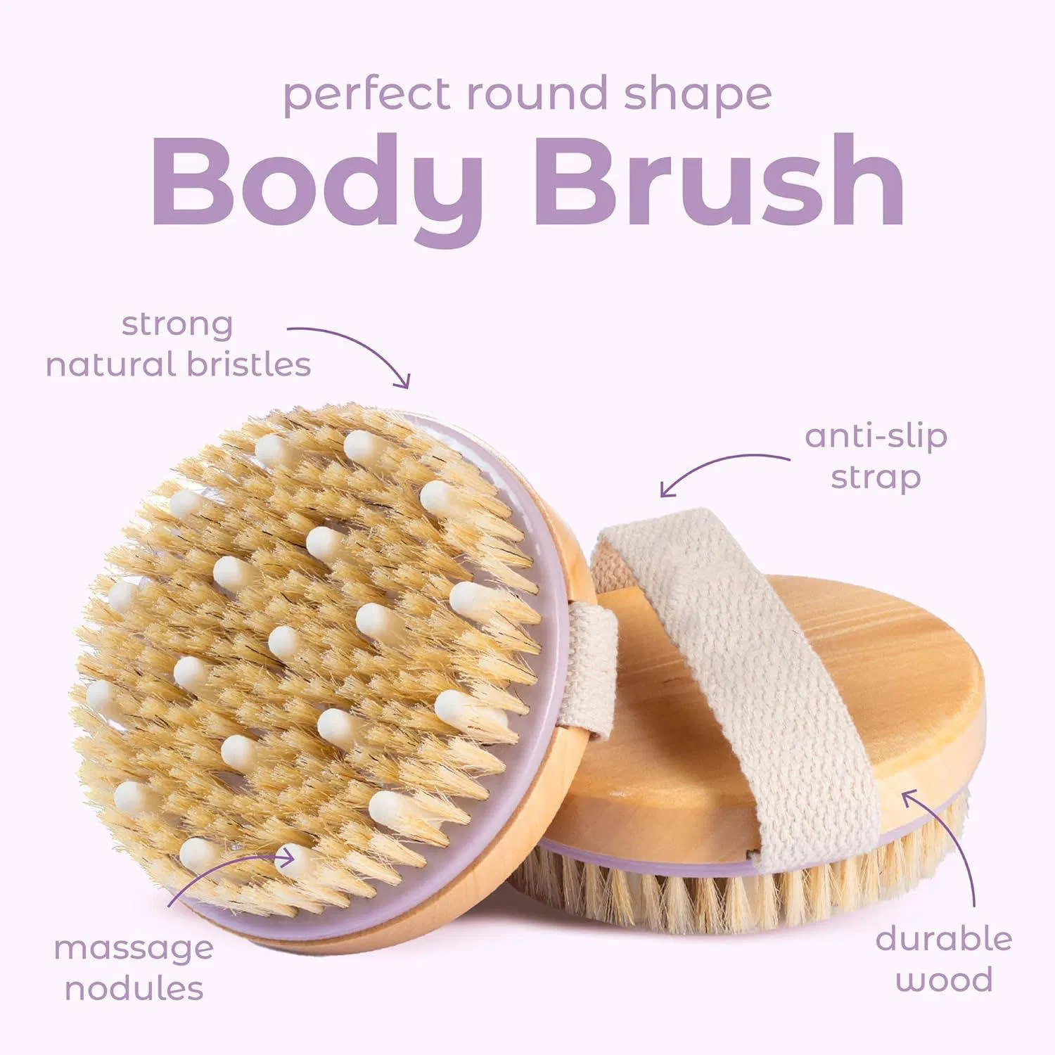 Factory Wholesale 100% Natural Sisal Brush with Bamboo Wood Handle/Exfoliating Brush/Dry Body Shower Brush