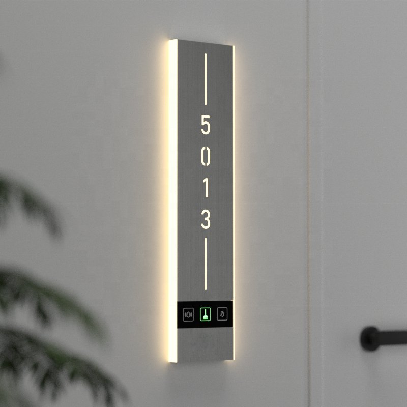 Ezd Custom Smart Hotel Doorplate Door Number Sign with Doorbell System