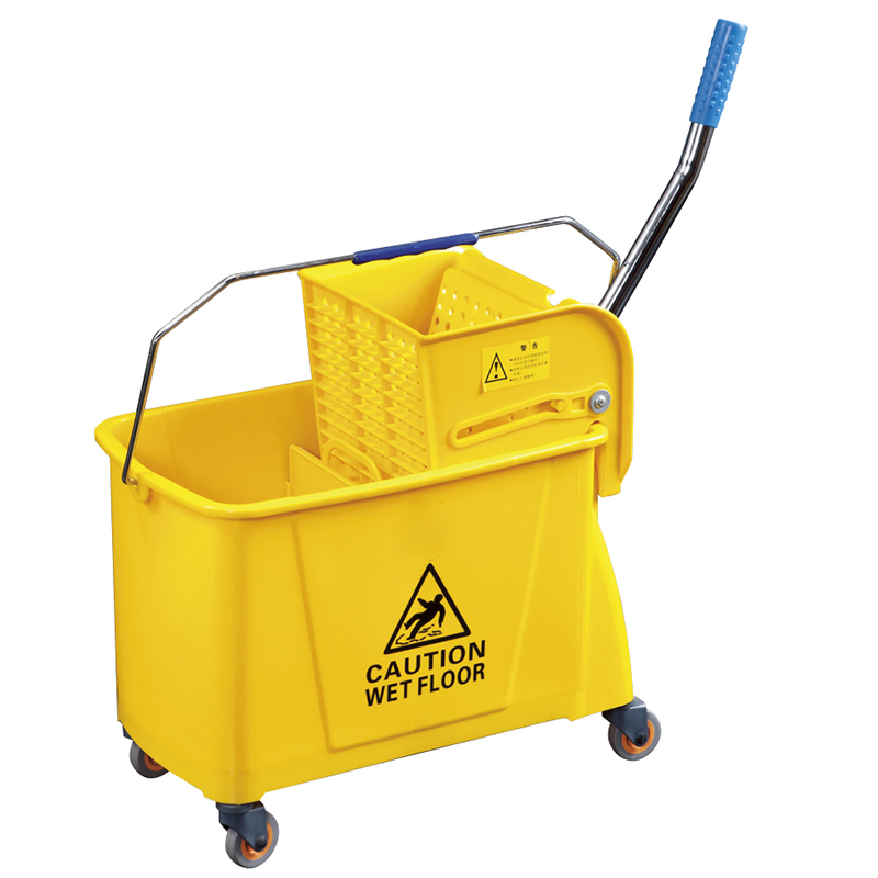 Wholesale Portable 24L Plastic Wringer Small Single Mop Bucket with Wheels