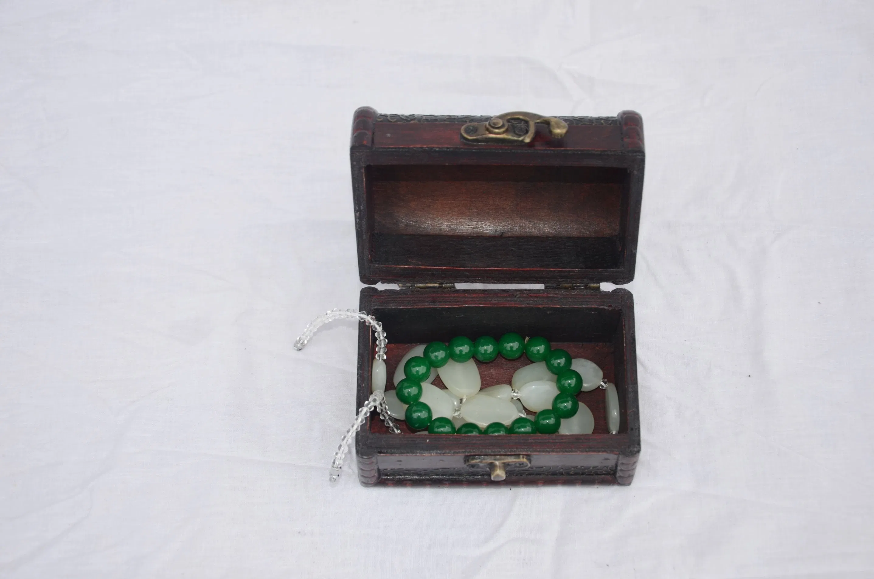 Antique Tabletop Clock & Jewelry Organizer Box Craft Clock with Drawer (HS100026) Vintage Wooden Decorative Clock with Storage Compartment