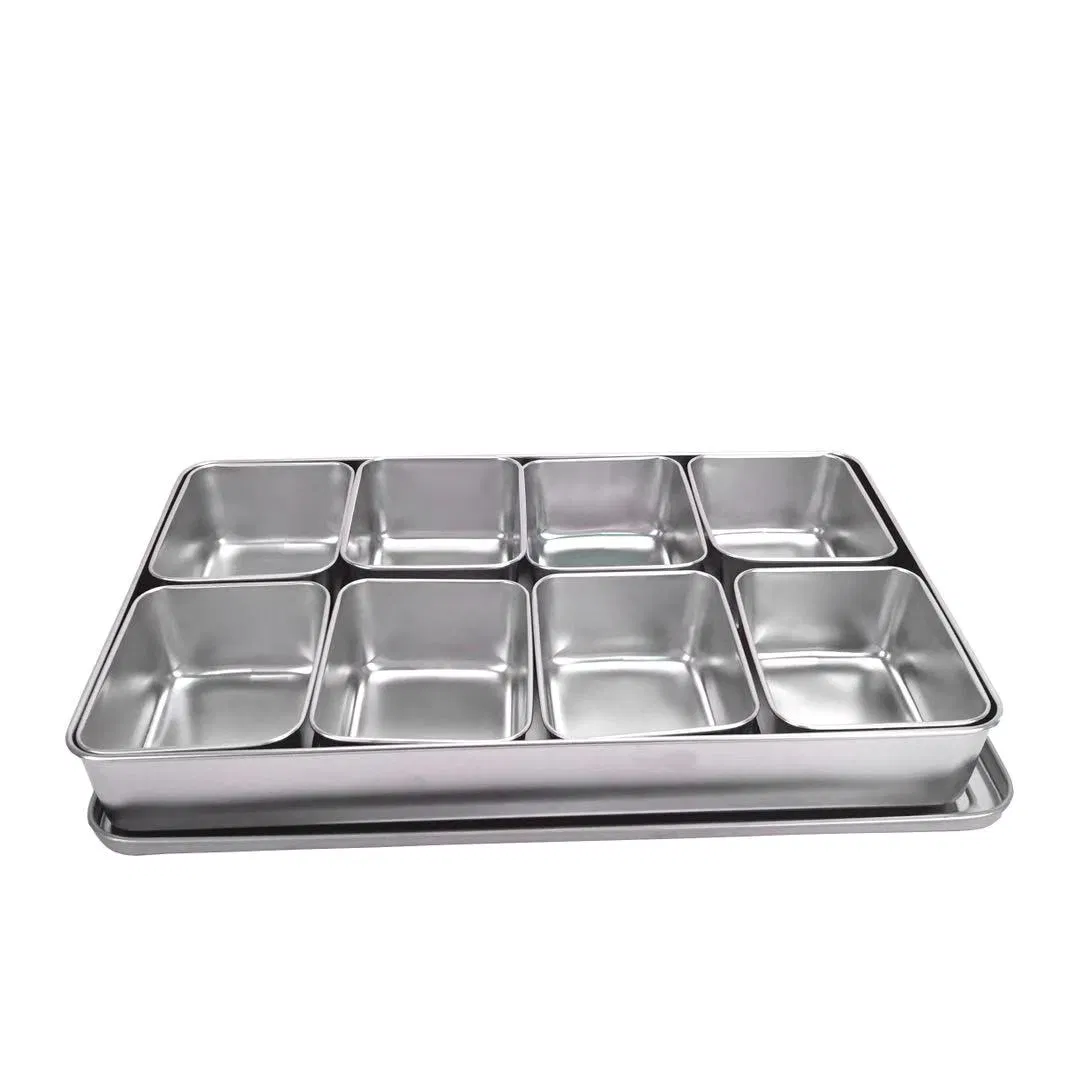 Stainless Steel 4 in 1 Tiffin Lunch Food Container for Picnic Take Away Condiment Box