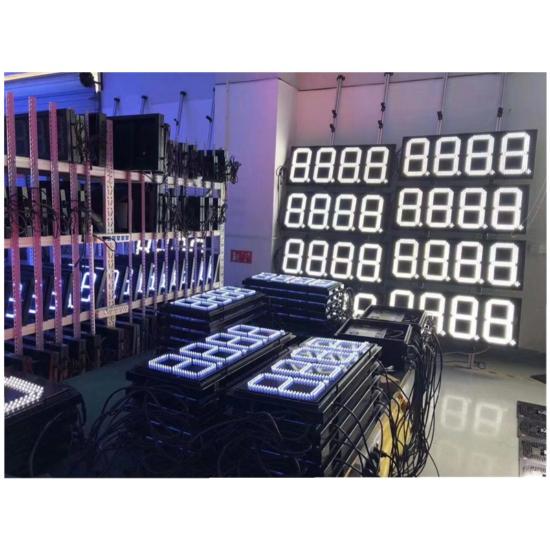 Bluewinled Gas Station LED Display Sign Board 7 Segment Billboard for Petrol and Diesel Price with Light Box