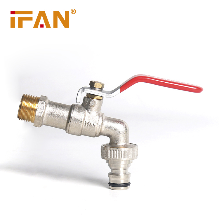 Ifan 1/2 Inch Hose Bibcock Red Level Handle Washing Machine Brass Bibcock