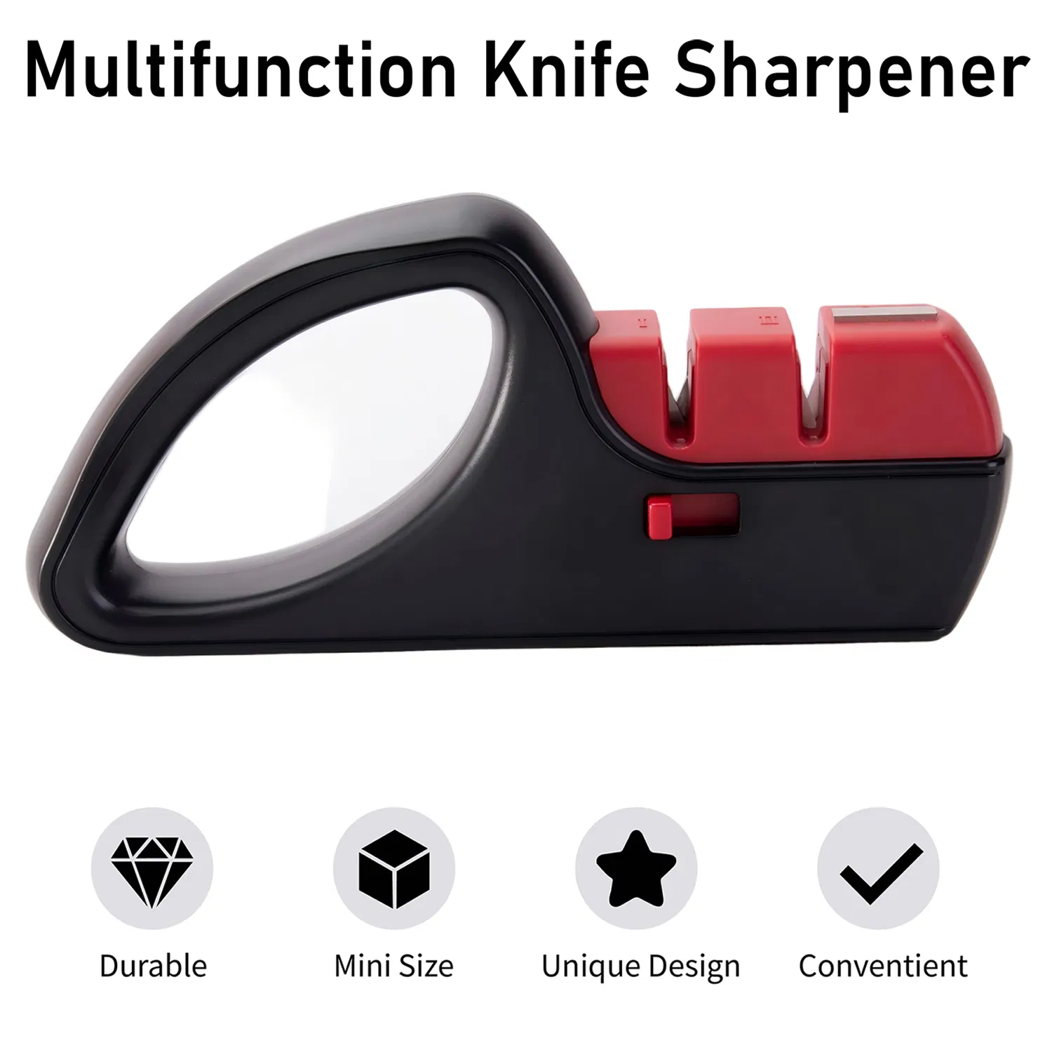 Multifunction Knife Sharpener Coarse Fine Scissor One Click Switch Non-Slip Ergonomic Kitchen-Tool