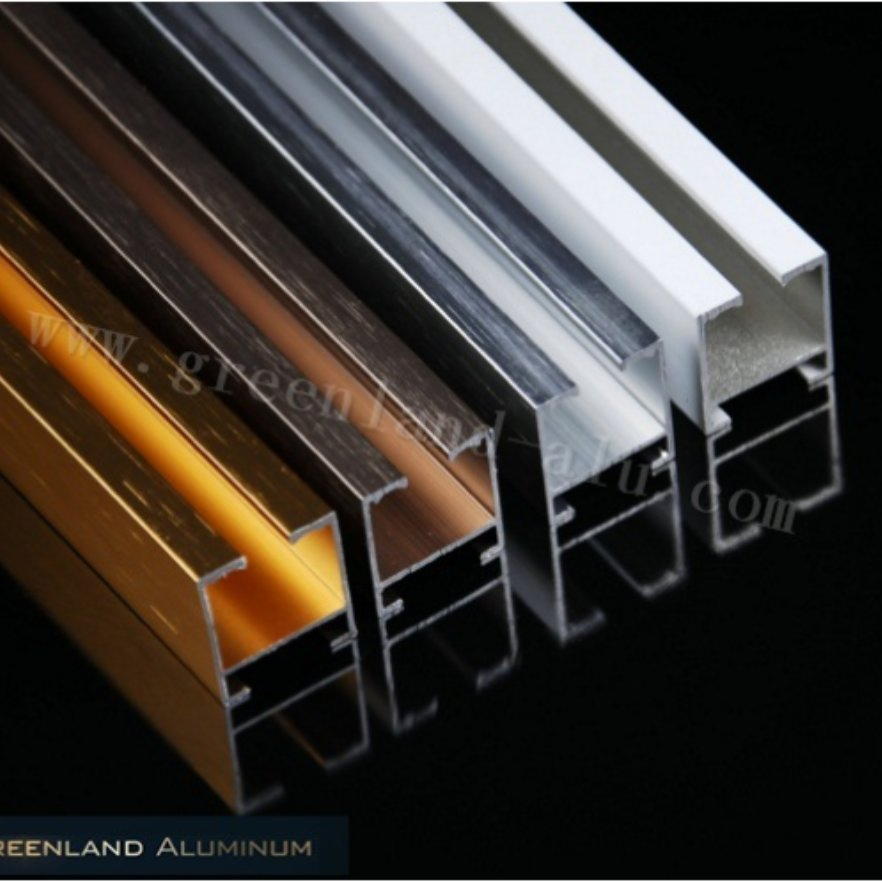 Aluminum Curtain Track Profiles with Brushed Rose Gold Color