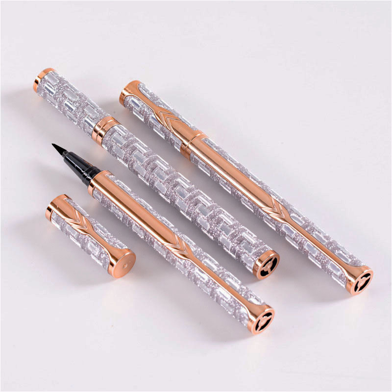 OEM Brick Grain Gold Silver Does Not Stain Waterproof Durable Quick Dry Cool Black Eyeliner