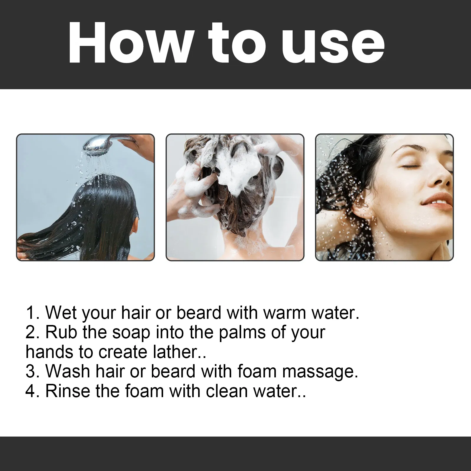 Hair Darken Shampoo Bar Black Hair Shampoo Soap Moisturizing Hair Cleaning Care Soap
