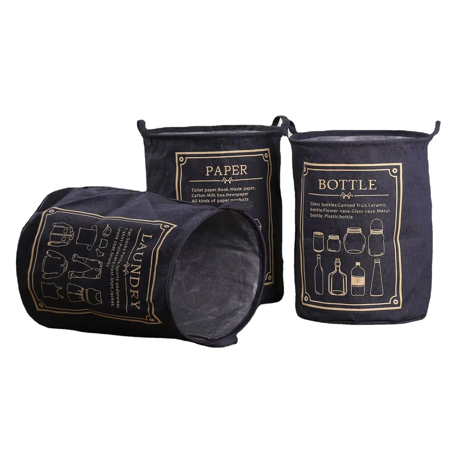 Large Fabric Dirty Clothes Capacity Laundry Hamper Storage Baskets Bucket Box Bins