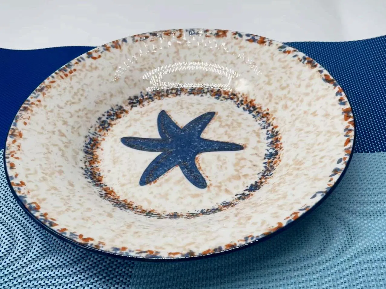 Fresh Minimalist Starfish Pattern Pad Printing 12PCS Dinner Set Porcelainware Ceramic Tableware