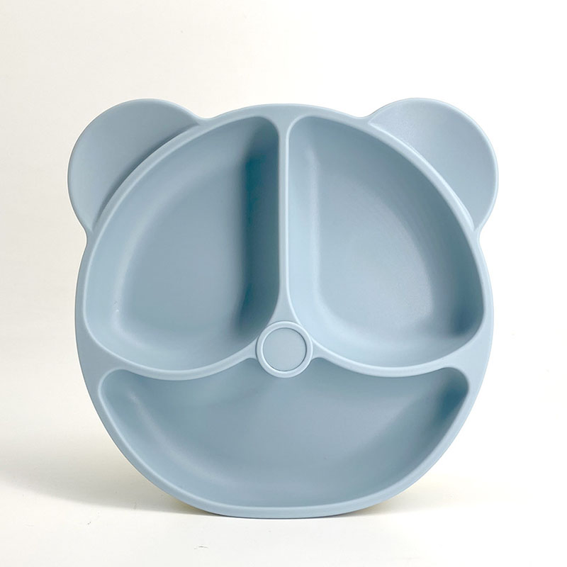 Silicone Baby Plate Bear Shape Food-Grade Silicone Baby Feeding Set