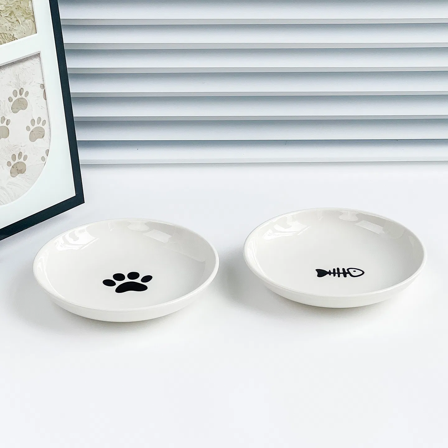 Ceramic Cat Water Bowl Non Slip Pet Bowl Pet Ceramic Feeding Dish Elegant Ceramic Design
