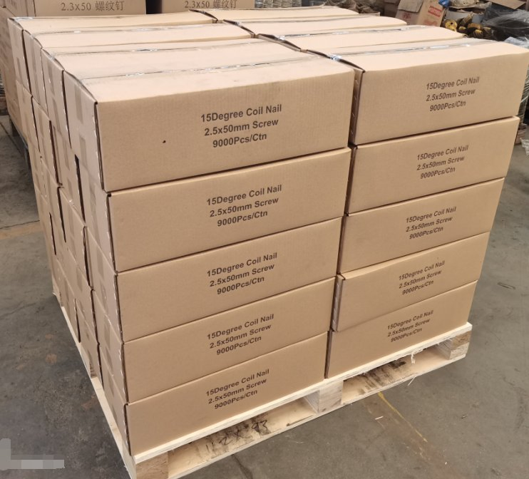 2.5X50mm Bright Coil Nail 15 Degree with Air Tools