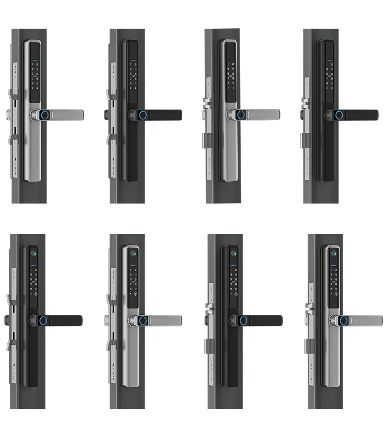 European 85 Mortise Digital Electronic Ttlock APP Fingerprint Smart Aluminum Door Lock for Sliding Door