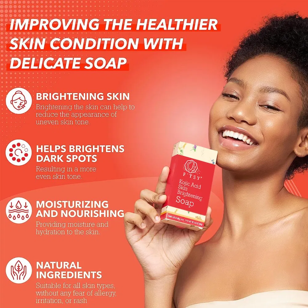 Private Label Natural Organic Kojic Acid & Papaya Skin Whitening Body Face Brightening Soap